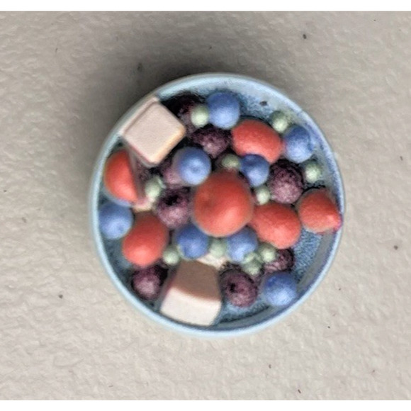 Miniature Doll Food Lot Avocado Toast Muffins Croissant Fruit Bowl 1:6 Scale - Picture 8 of 13